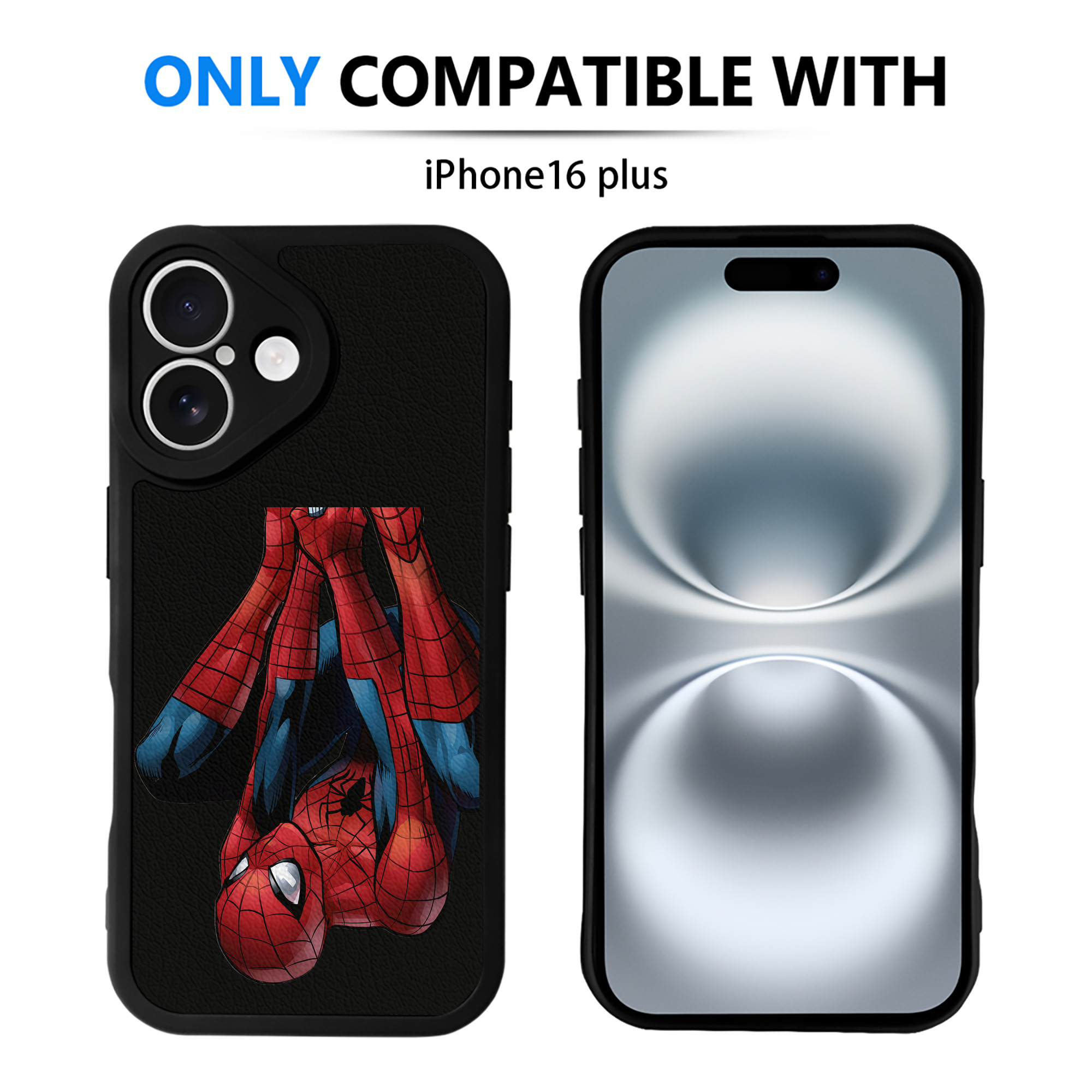 Spider Man スパイダーマン 【iPhone 16シリーズ対応】シリコンスマホケース（レザー調） 材質：シリコン
